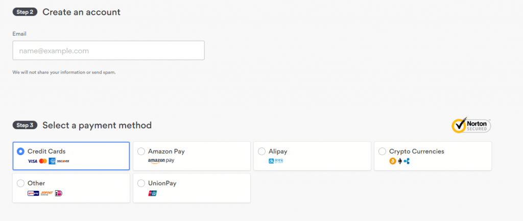 sign up to NordVPN